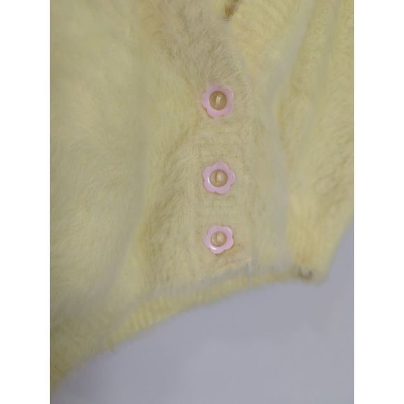 For Love and Lemons Devon Cropped Fuzzy Cardigan Sweater - Picture 3 of 5